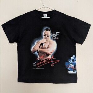 VTG 2000 The Rock XL T-Shirt WWF Layin’ the Smack Down Wrestling Rocky Mania Y2K